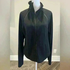 Black Stretchy workout zipper jacket XL thumb holes